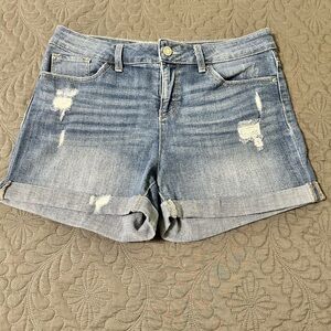 Time and Tru Light Blue Distressed Jean Shorts